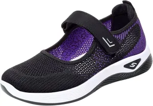Womens Canvas Slip on Sneakers Walking Tennis Flat Dress Loafers Platform Wedge Mesh Shoes Embroidery Sneakers Casual Clip