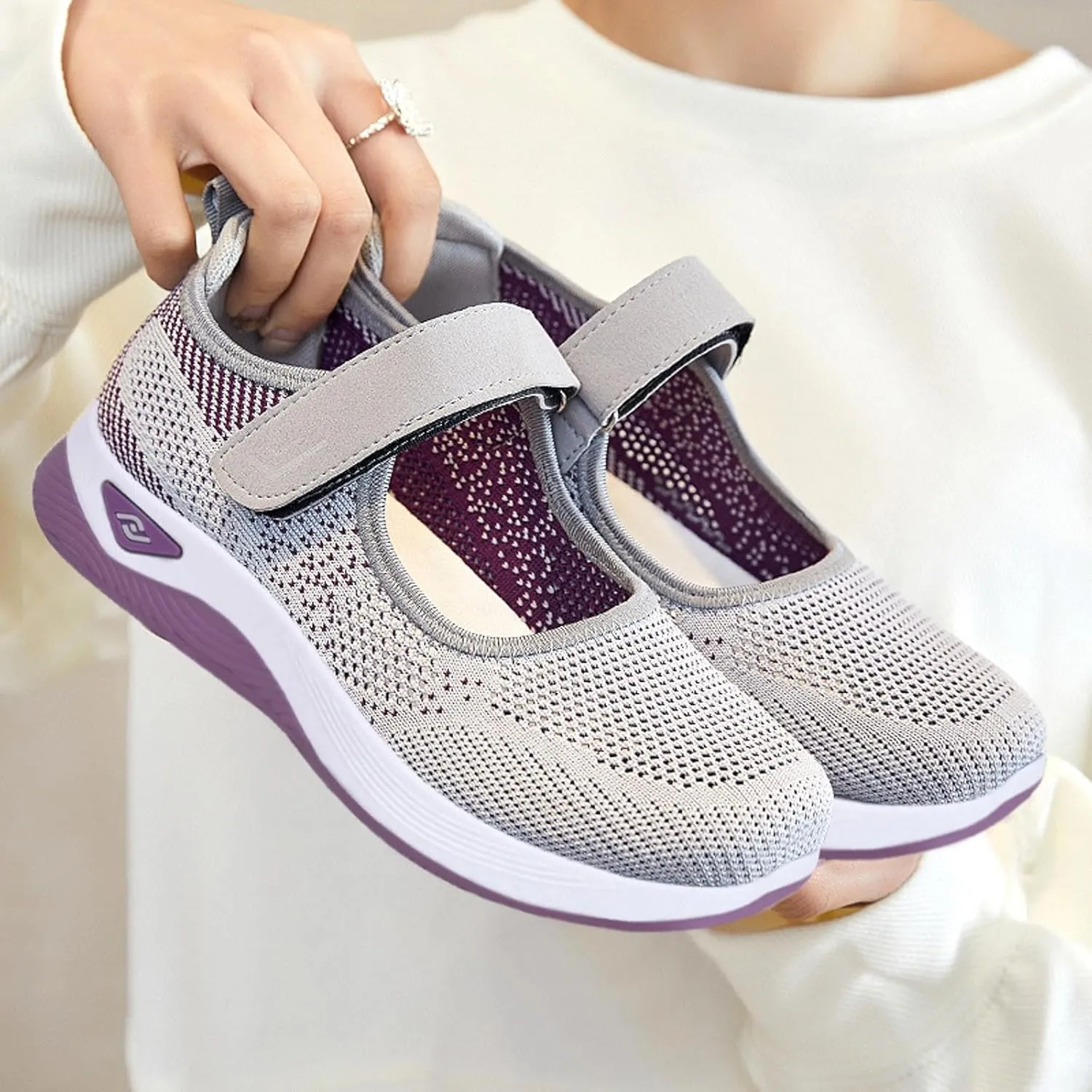 Womens Canvas Slip on Sneakers Walking Tennis Flat Dress Loafers Platform Wedge Mesh Shoes Embroidery Sneakers Casual Clip