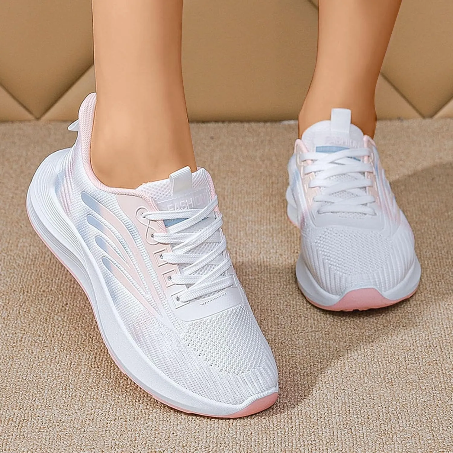 Womens Canvas Slip on Sneakers Walking Tennis Flat Dress Loafers Platform Wedge Mesh Shoes Embroidery Sneakers Casual Cushion