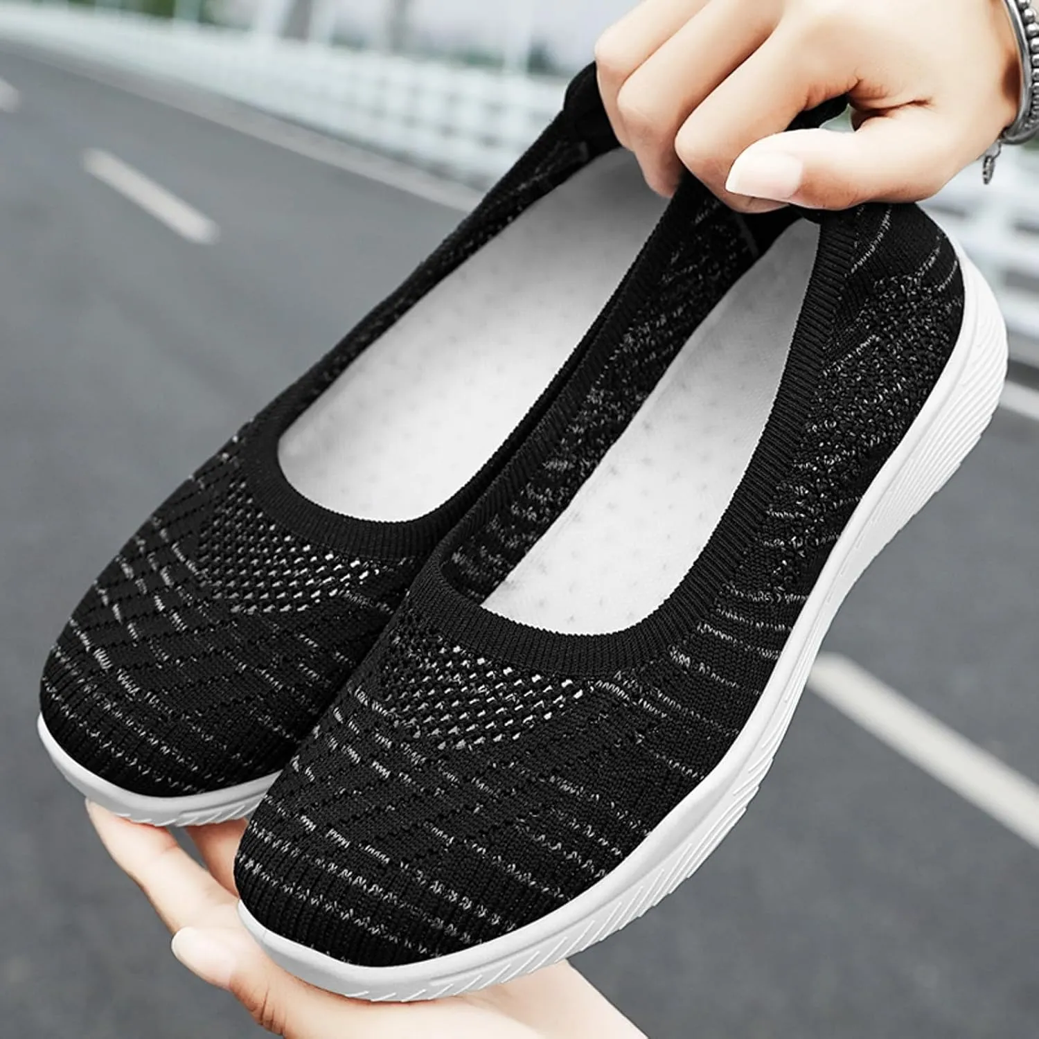 Womens Canvas Slip on Sneakers Walking Tennis Flat Dress Loafers Platform Wedge Mesh Shoes Embroidery Sneakers Casual Fashion