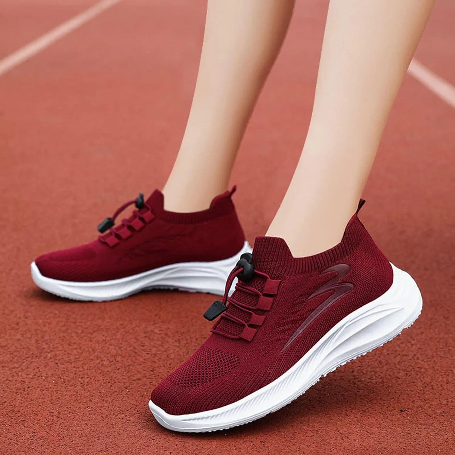Womens Canvas Slip on Sneakers Walking Tennis Flat Dress Loafers Platform Wedge Mesh Shoes Embroidery Sneakers Casual T-Strap
