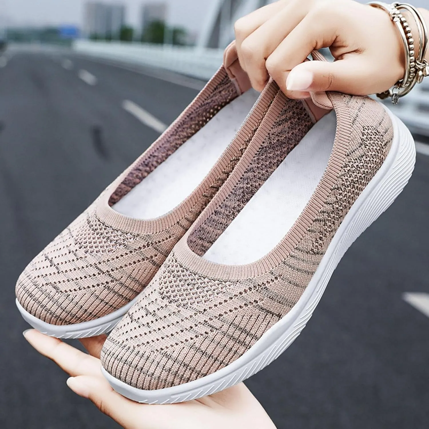Womens Canvas Slip on Sneakers Walking Tennis Flat Dress Loafers Platform Wedge Mesh Shoes Embroidery Sneakers Casual T-Strap