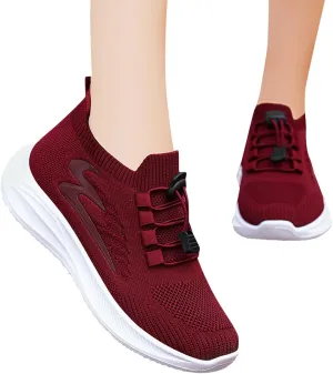 Womens Canvas Slip on Sneakers Walking Tennis Flat Dress Loafers Platform Wedge Mesh Shoes Embroidery Sneakers Casual T-Strap