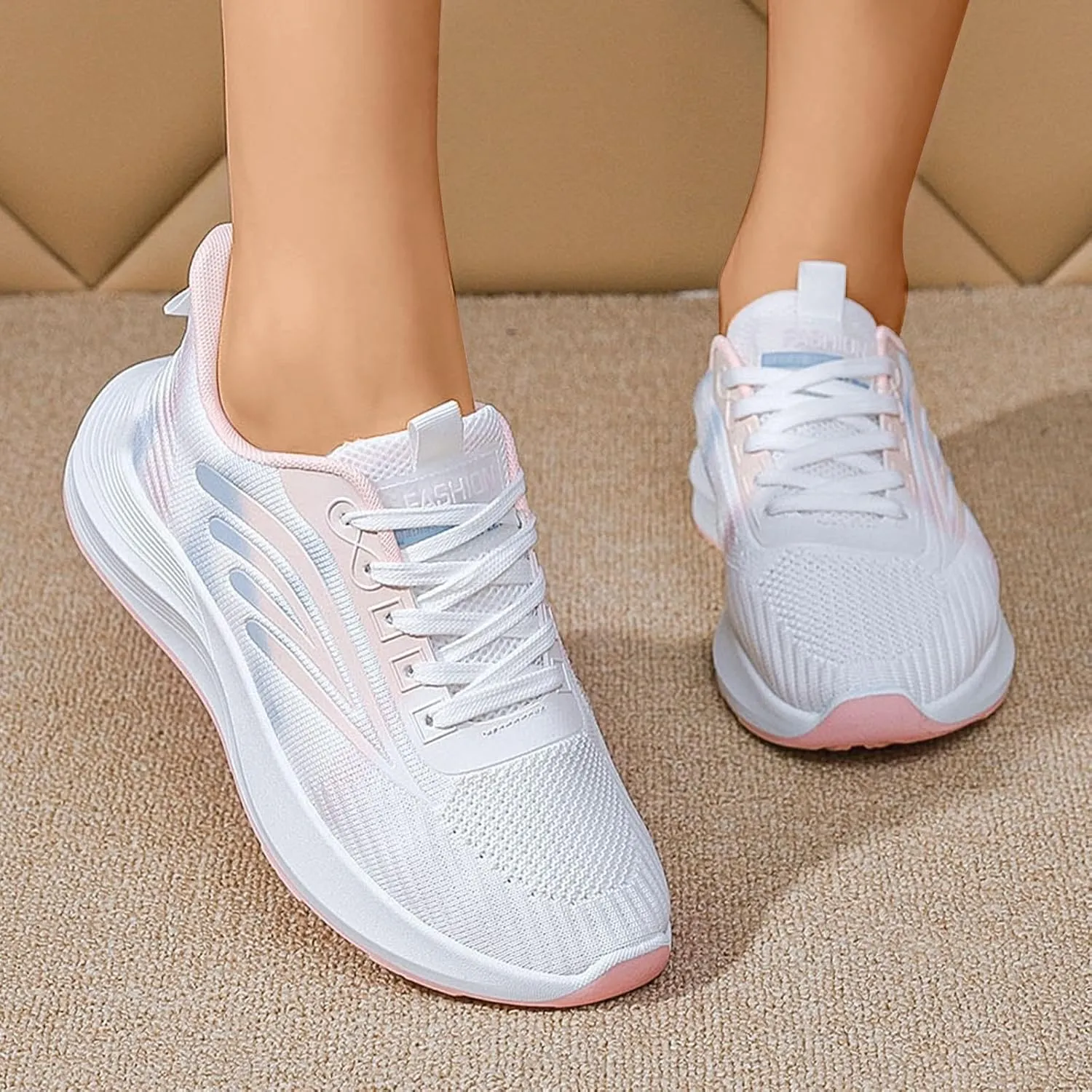 Womens Canvas Slip on Sneakers Walking Tennis Flat Dress Loafers Platform Wedge Mesh Shoes Embroidery Sneakers Casual T-Strap