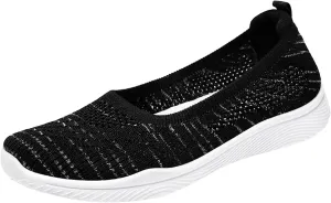 Womens Canvas Slip on Sneakers Walking Tennis Flat Dress Loafers Platform Wedge Mesh Shoes Embroidery Sneakers Casual T-Strap