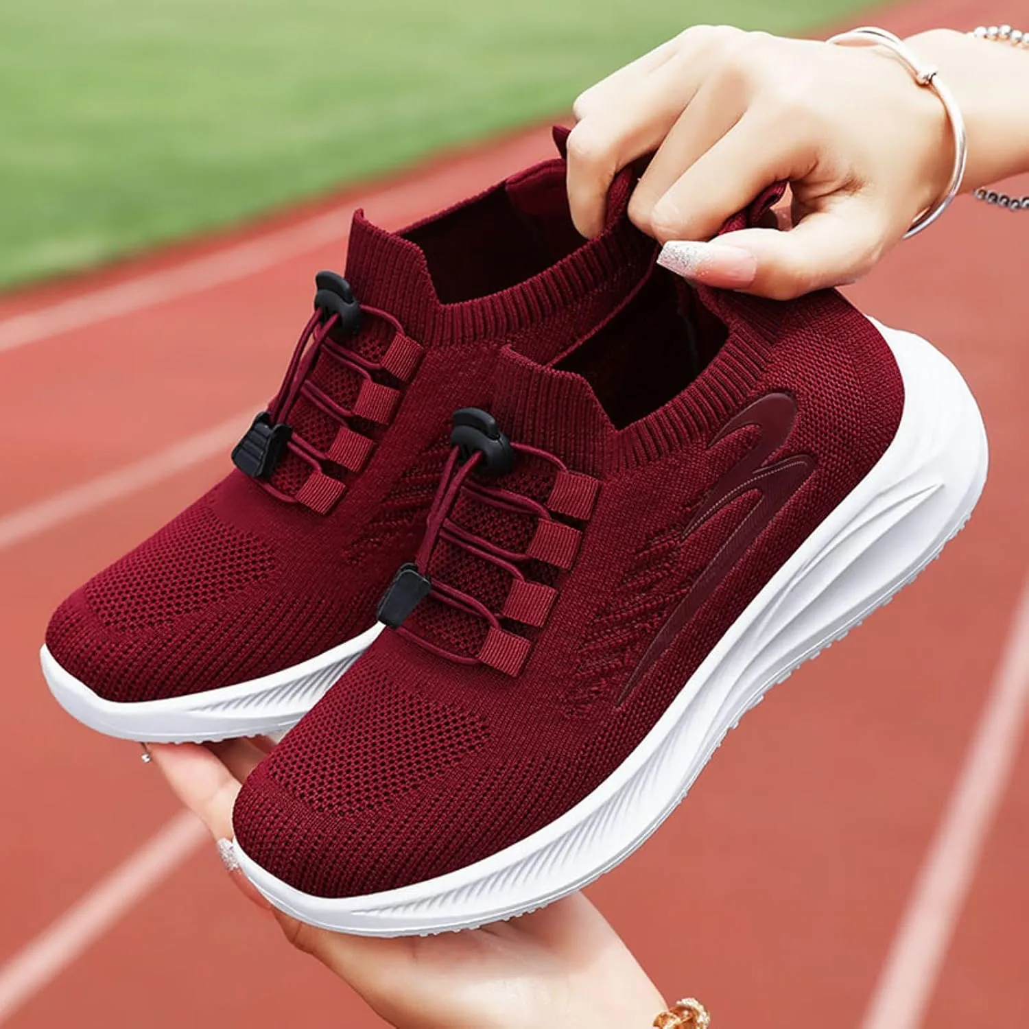 Womens Canvas Slip on Sneakers Walking Tennis Flat Dress Loafers Platform Wedge Mesh Shoes Embroidery Sneakers Casual T-Strap