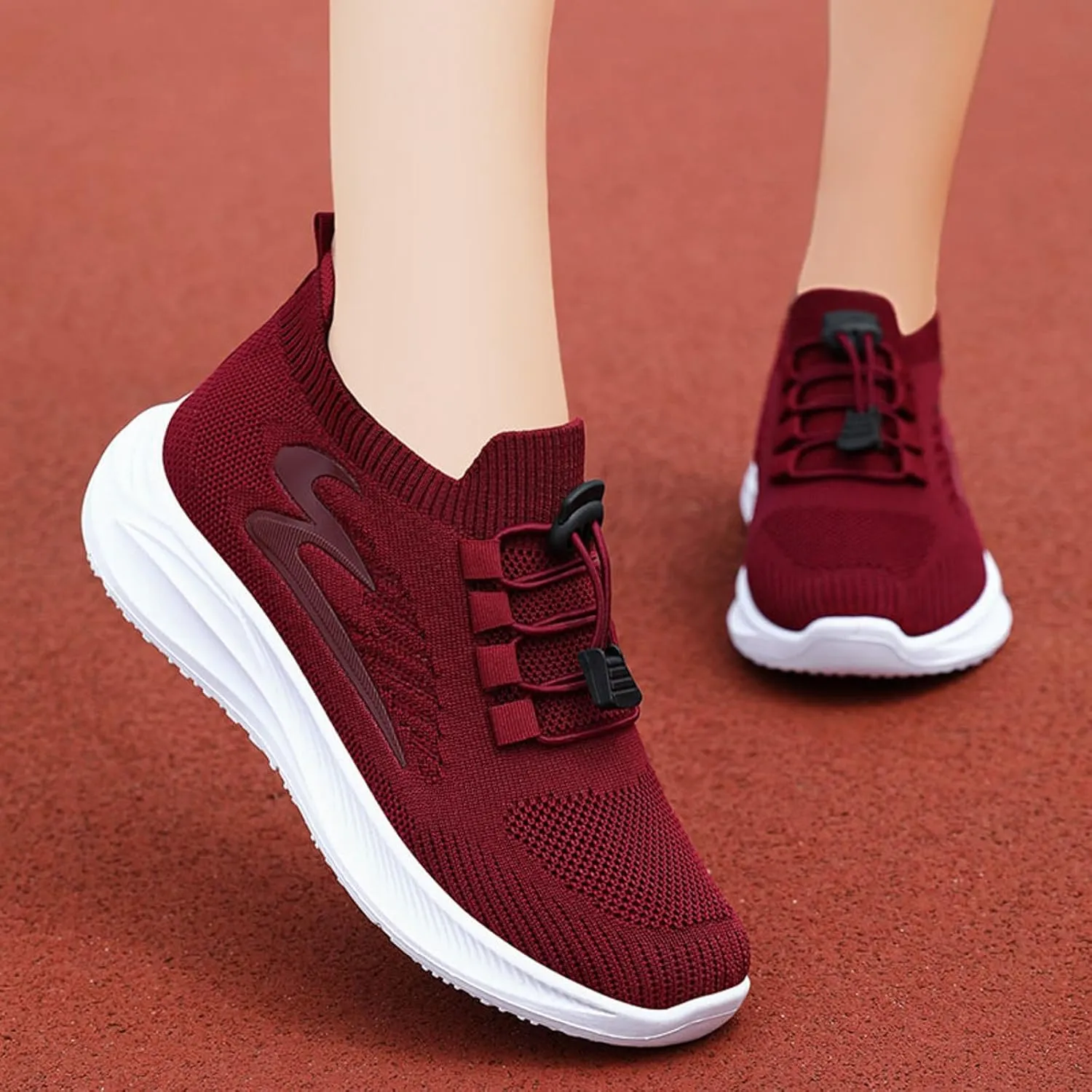 Womens Canvas Slip on Sneakers Walking Tennis Flat Dress Loafers Platform Wedge Mesh Shoes Embroidery Sneakers Casual T-Strap