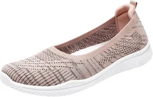Womens Canvas Slip on Sneakers Walking Tennis Flat Dress Loafers Platform Wedge Mesh Shoes Embroidery Sneakers Casual T-Strap