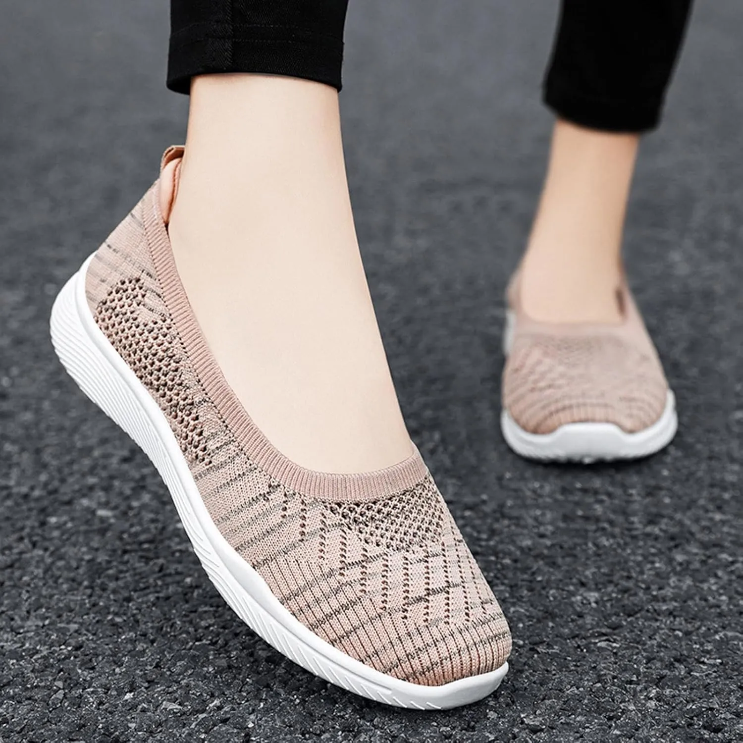 Womens Canvas Slip on Sneakers Walking Tennis Flat Dress Loafers Platform Wedge Mesh Shoes Embroidery Sneakers Casual T-Strap
