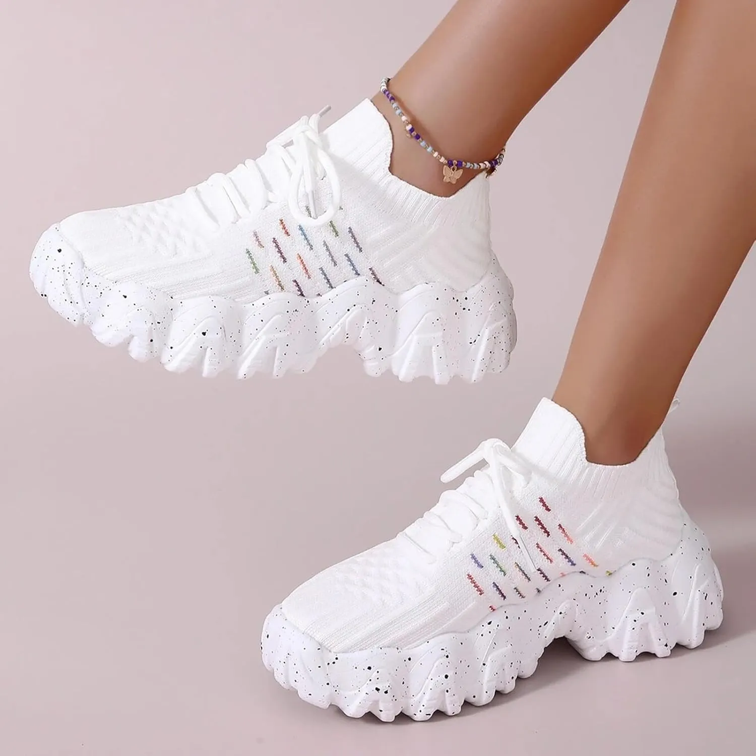 Womens Canvas Slip on Sneakers Walking Tennis Flat Dress Loafers Platform Wedge Mesh Shoes Embroidery Sneakers Casual