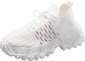 Womens Canvas Slip on Sneakers Walking Tennis Flat Dress Loafers Platform Wedge Mesh Shoes Embroidery Sneakers Casual