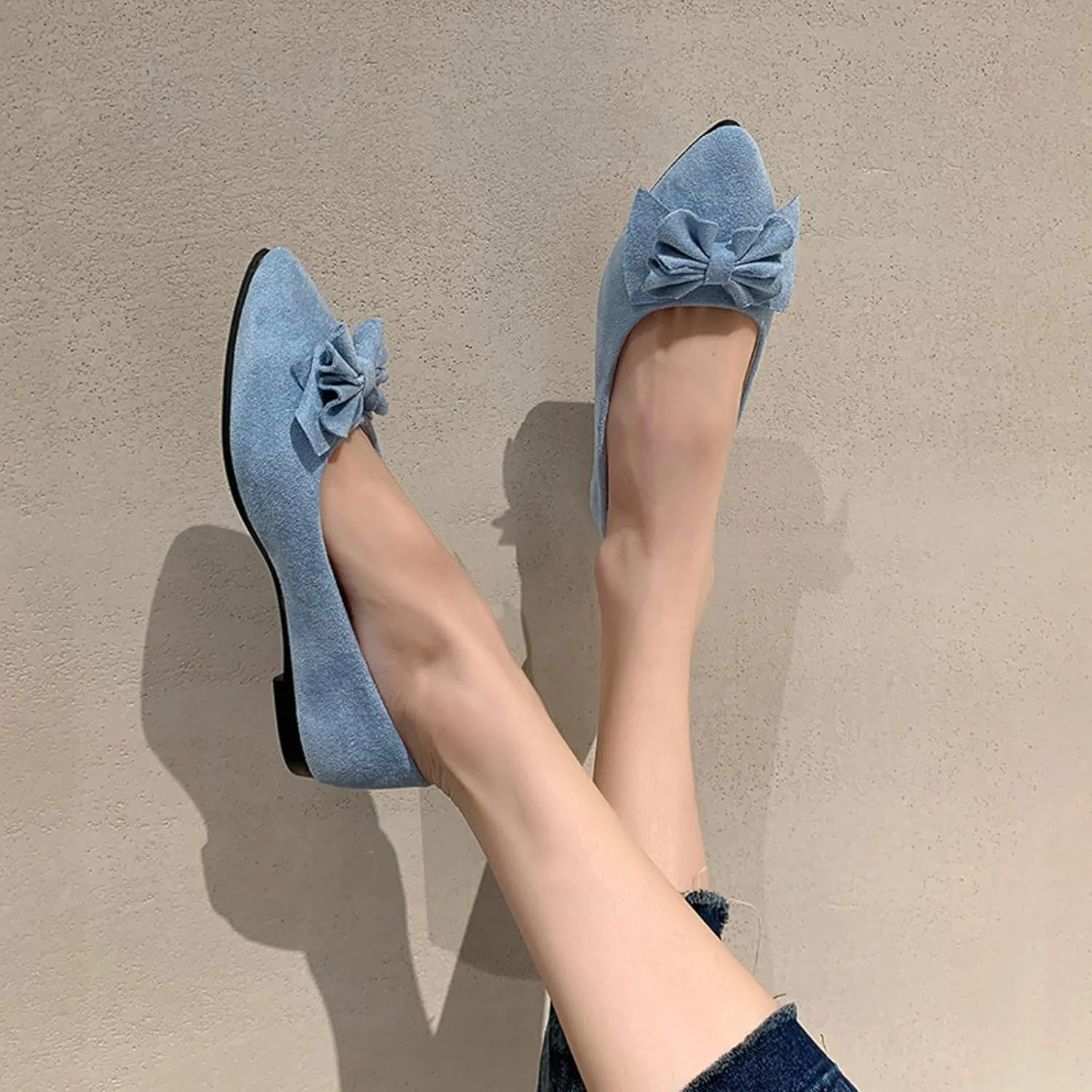 Women's Casual Slip On Ballet Comfortable Low Heel Dress Shoes for Everyday Wear with Versatile Outfit Pairing