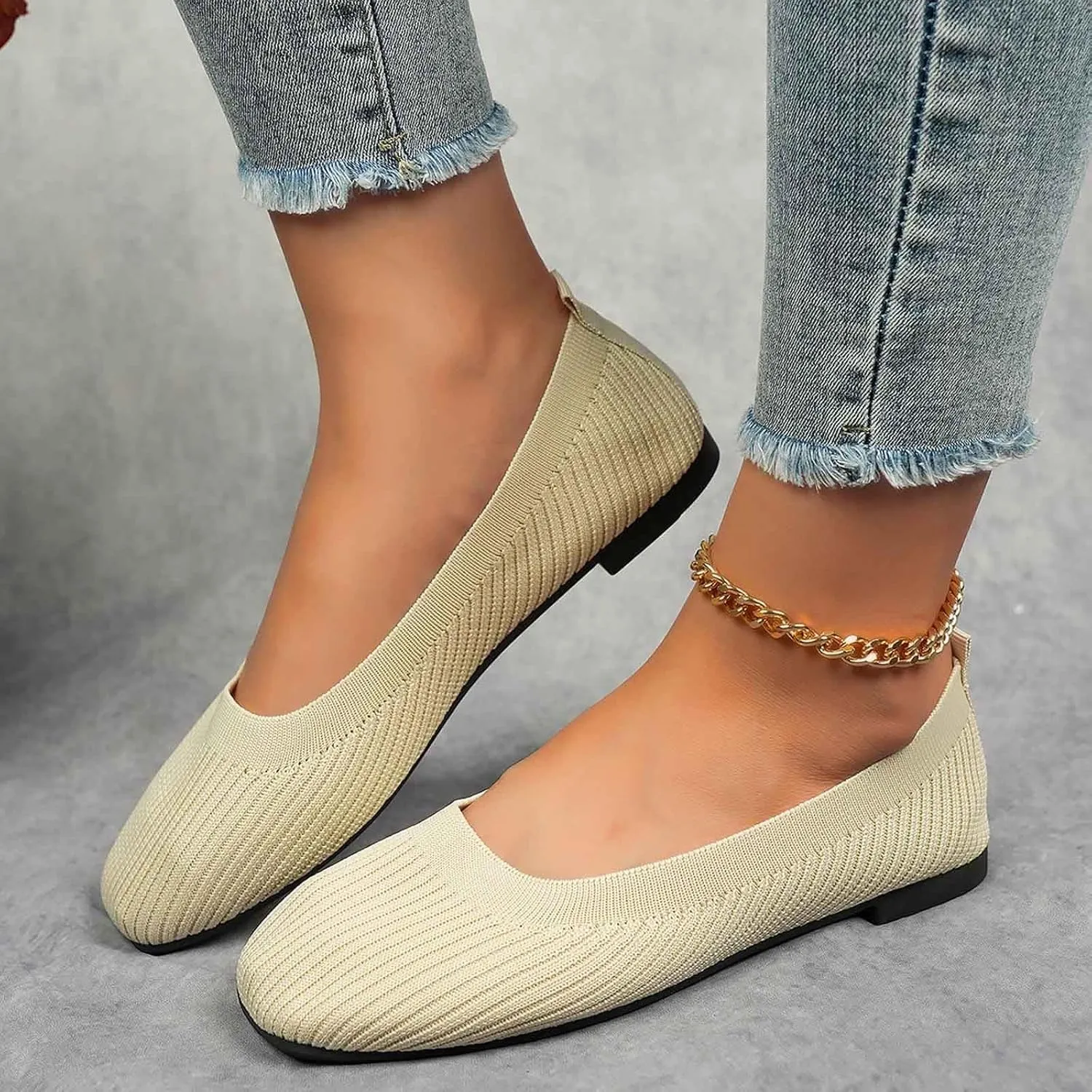 Women's Casual Slip On Loafers Breathable Comfortable Flat Shoes for Daily Wear with Jeans Shorts Pants Spring