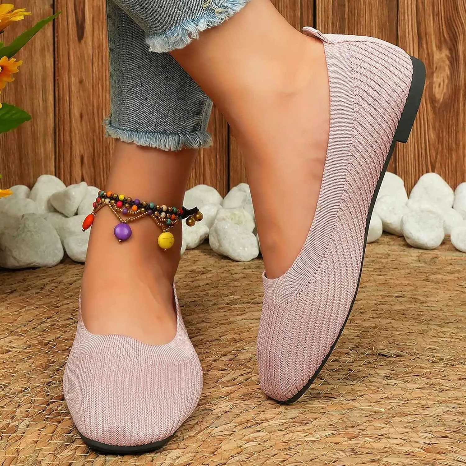 Women's Casual Slip On Loafers Breathable Comfortable Flat Shoes for Daily Wear with Jeans Shorts Pants Spring