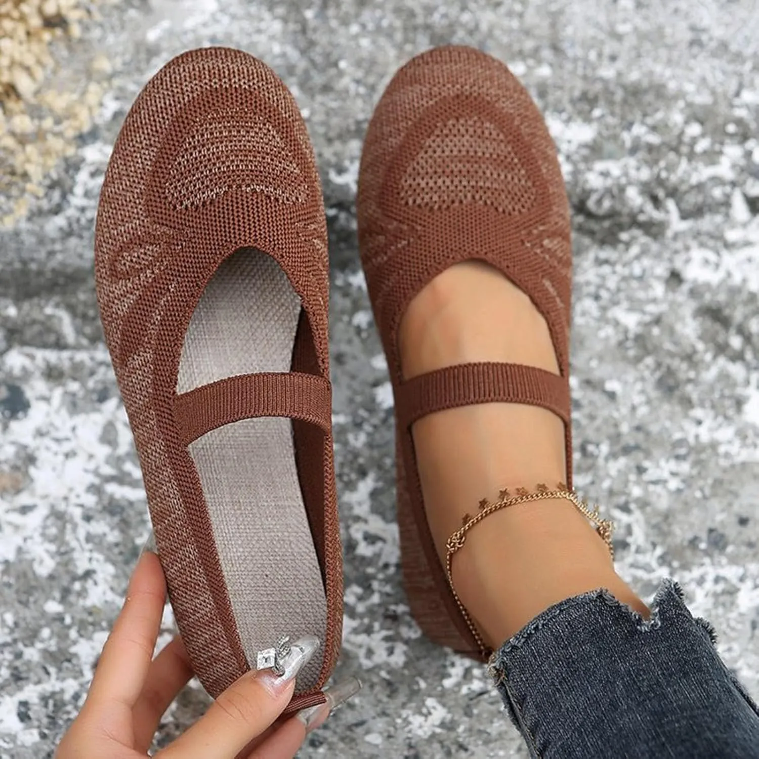 Women's Casual Slip On Shoes Breathable Comfortable Flat Loafers for Everyday Wear Lightweight Support Shoes Summer