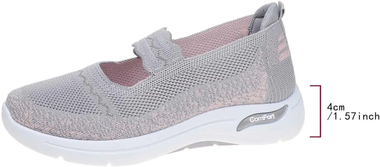 Women's Casual Slip On Shoes Breathable Lightweight Low Heel Sneakers Comfort Womens Casual Flat Sandals