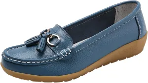 Womens Comfort Walking Flat Loafer Slip On Leather Loafer Comfortable Flat Shoes Outdoor Driving Womens Reefs Size 8