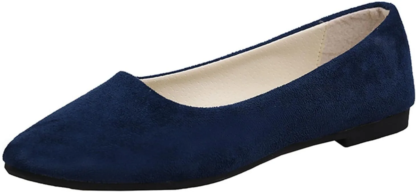Women's Comfortable Slip On Casual Shoes Elegant Low Heel Ballet for Women Soft Square Toe Loafers Dressy