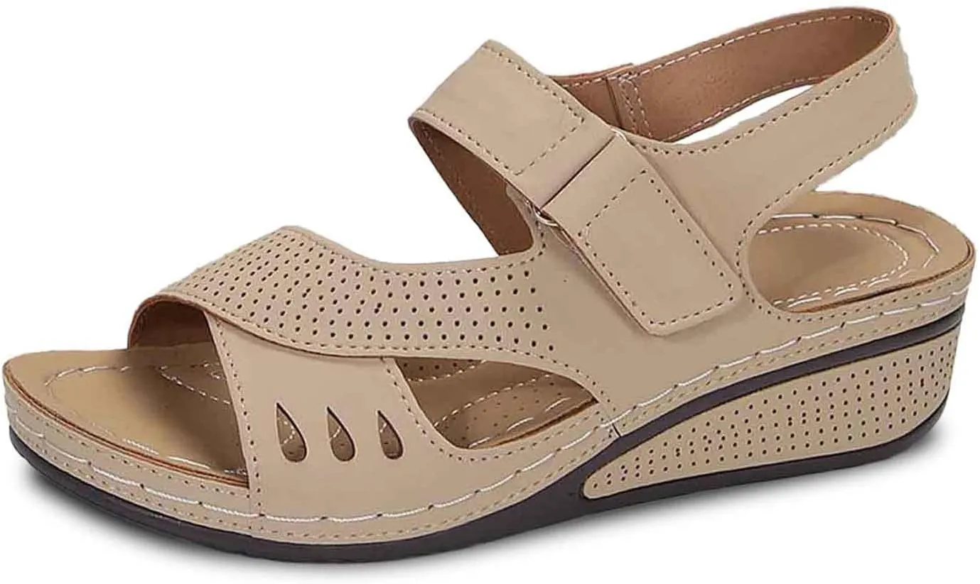 Women's Comfortable Slip On Sandals Open Toe Casual Walking Shoes for Summer Spring Fall Beach Vacation Dressy