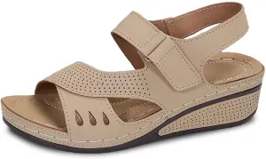 Women's Comfortable Slip On Sandals Open Toe Casual Walking Shoes for Summer Spring Fall Beach Vacation Dressy