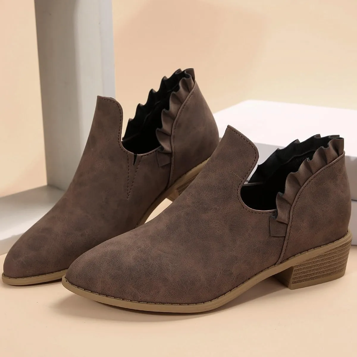 Womens Fall Booties Cow Print Boots for Women White Boots Ankle Ladies Low Heel Womens Booties and Ankle Boots Leather High Heel Ankle Boots for Women Sexy