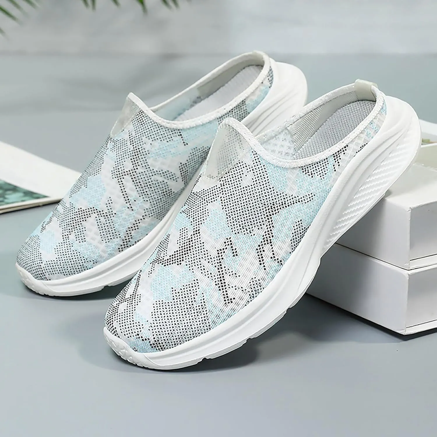 Women's Fashion Mesh Color Slippers Temperament Comfortable Shoes Hot Furry Slippers for Women