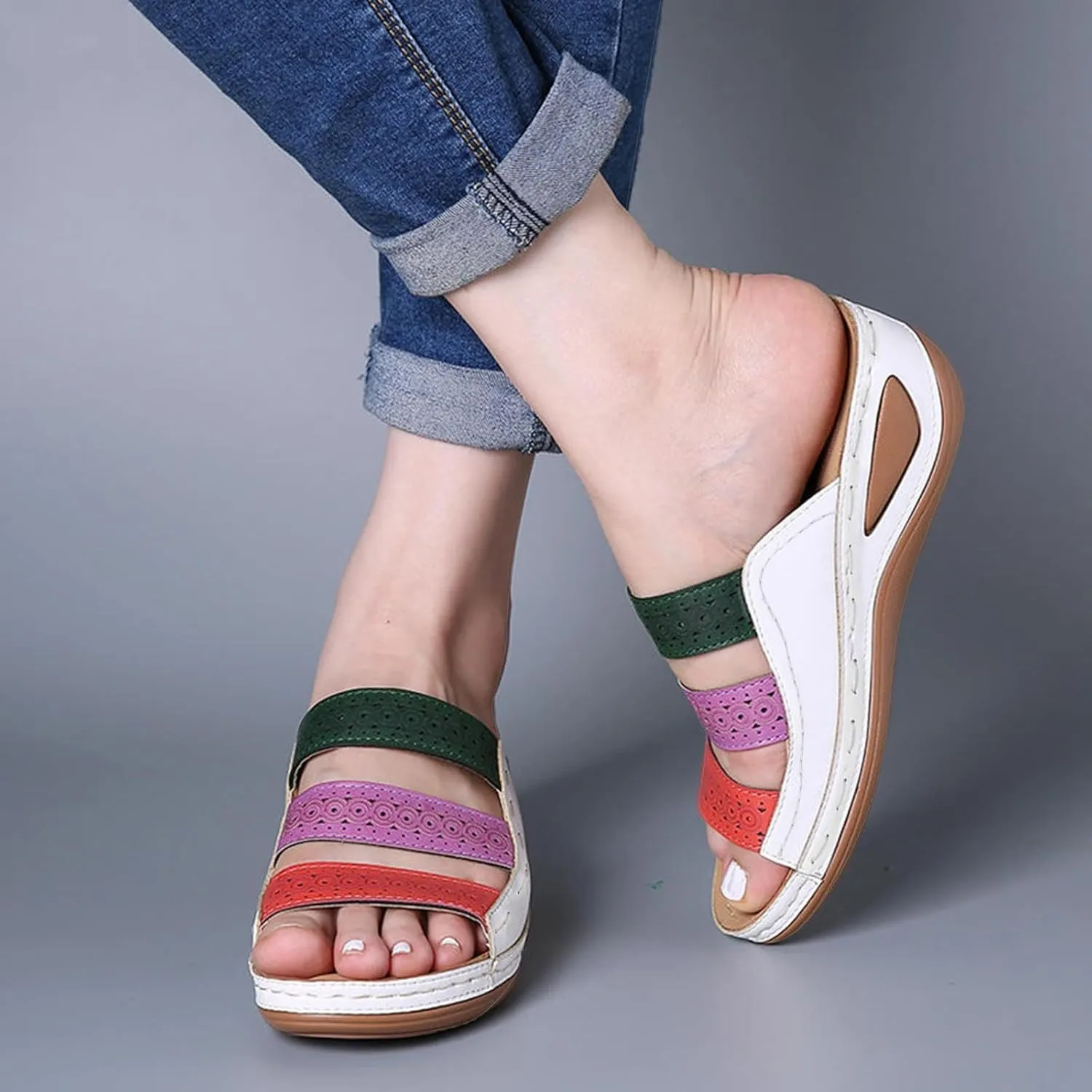 Women's Fashion Platform Sandals Lightweight Travel Sandals Pillow Slippers Breathable Casual Sandals