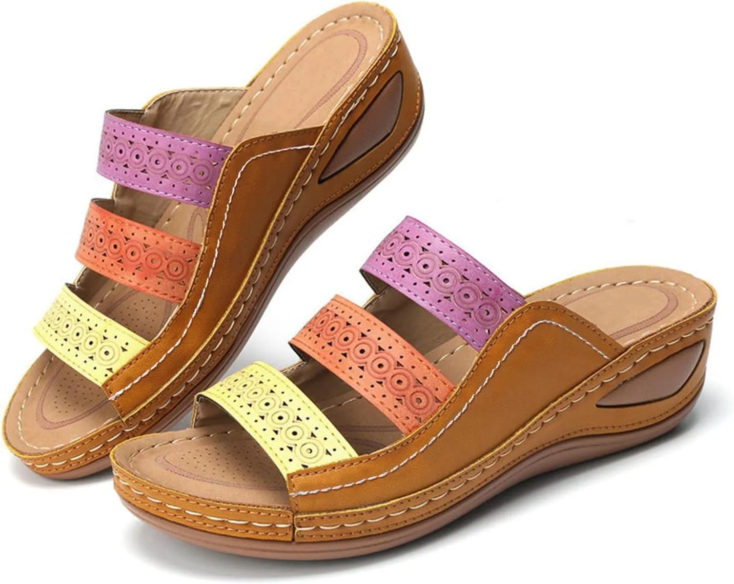 Women's Fashion Platform Sandals Lightweight Travel Sandals Pillow Slippers Breathable Casual Sandals
