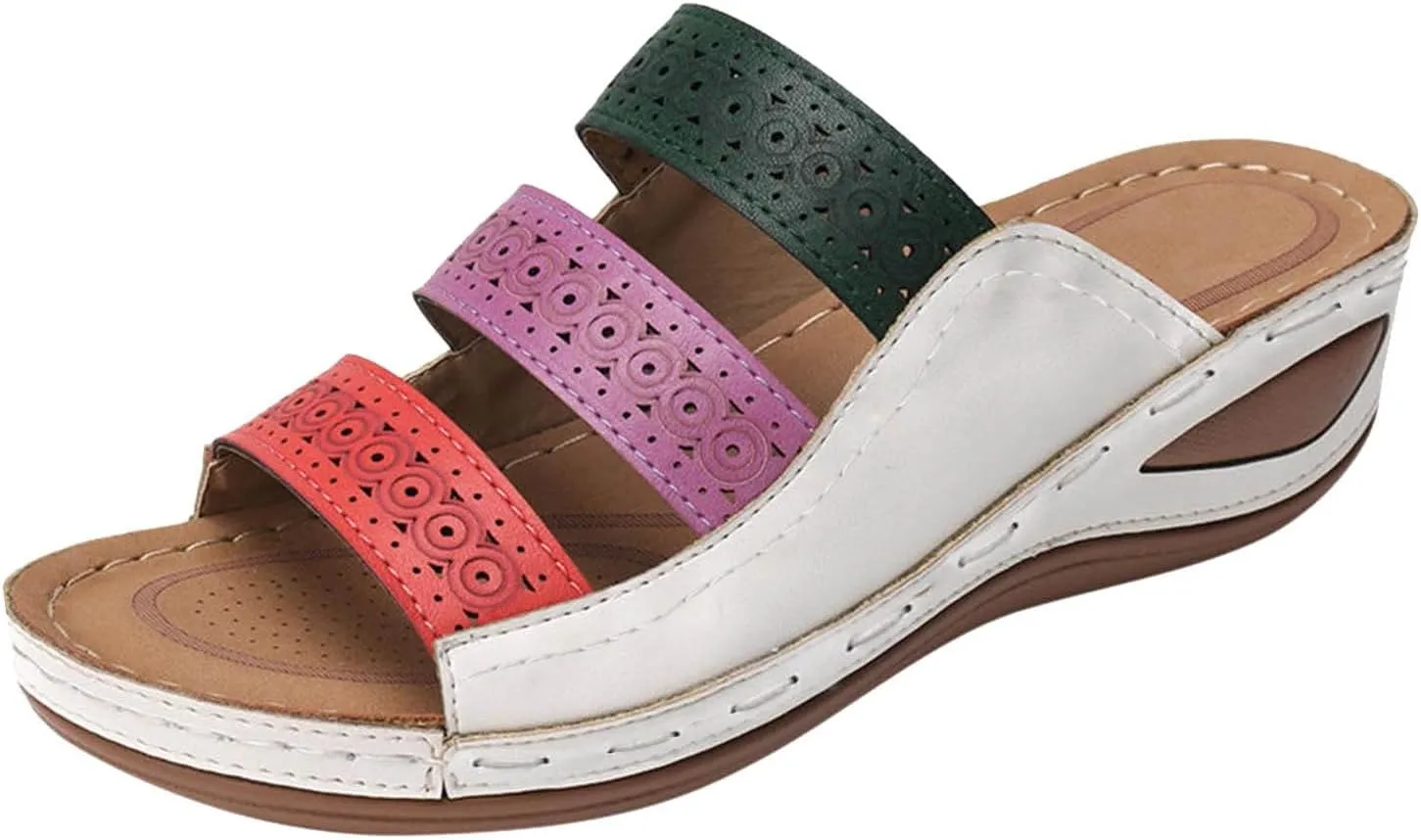 Women's Fashion Platform Sandals Lightweight Travel Sandals Pillow Slippers Breathable Casual Sandals