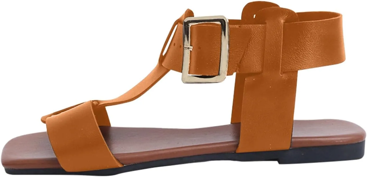 Womens Flat Sandals With Braided Straps One Strap Design Comfortable Everyday Slip On Swim Shoes