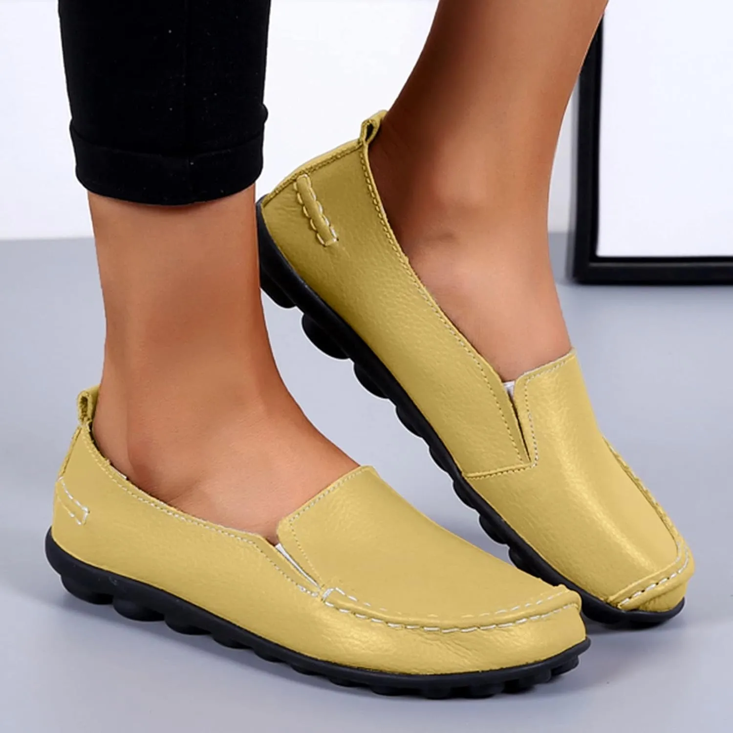 Womens Flats Fashion Slip On Sneakers Casual Wide Walking Shoe Comfort Orthopedic Shoes Business Casual Shoes