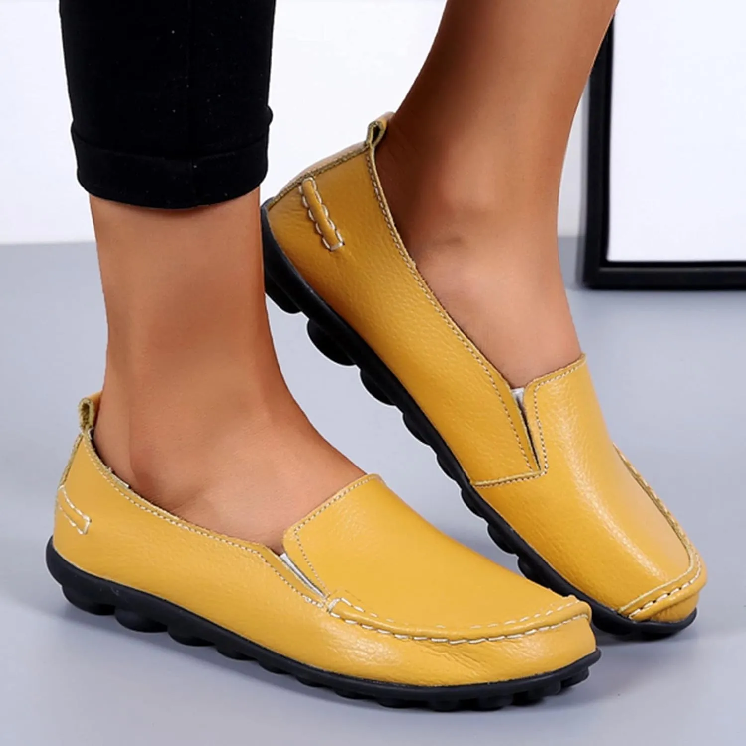 Womens Flats Fashion Slip On Sneakers Casual Wide Walking Shoe Comfort Orthopedic Shoes Business Casual Shoes