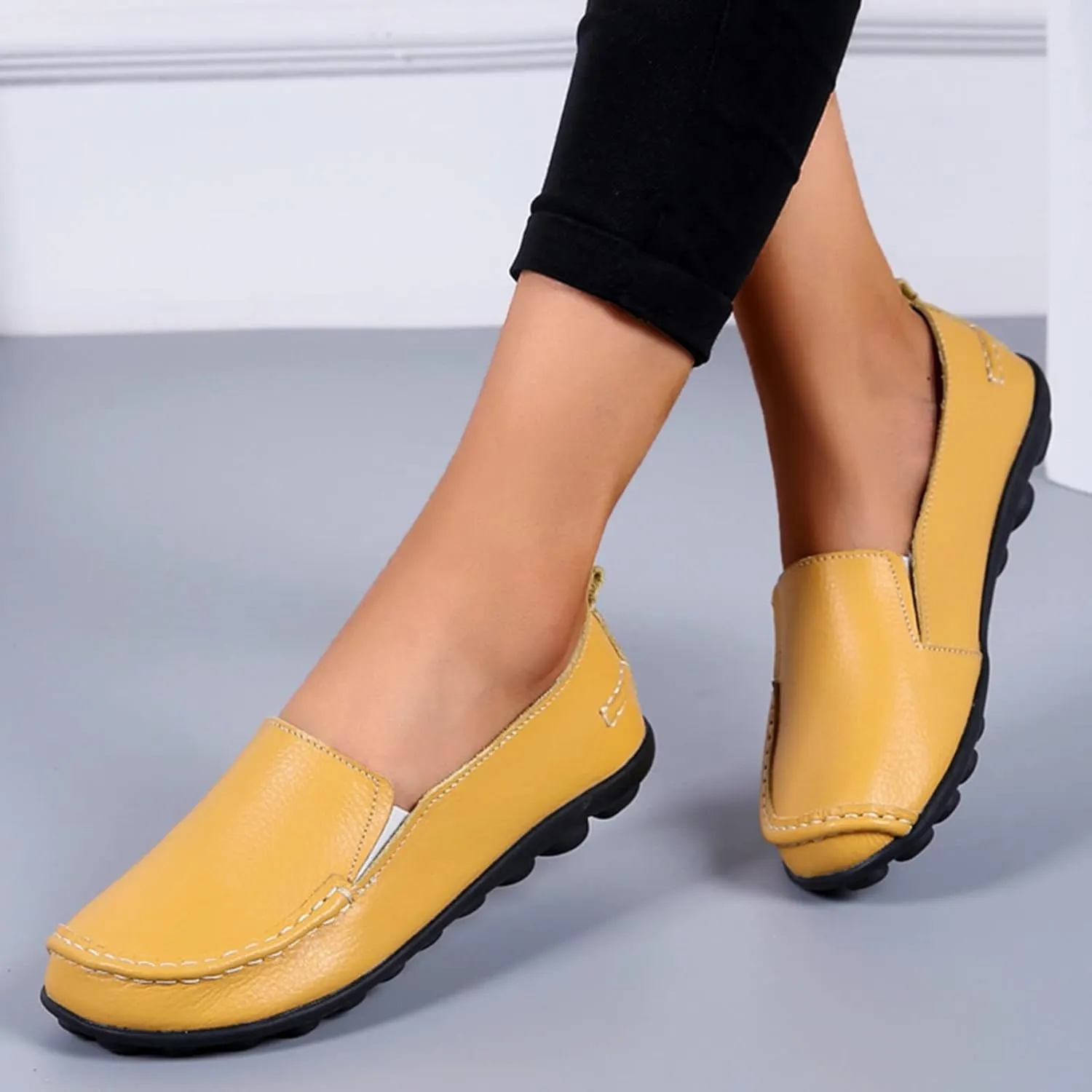 Womens Flats Fashion Slip On Sneakers Casual Wide Walking Shoe Comfort Orthopedic Shoes Business Casual Shoes