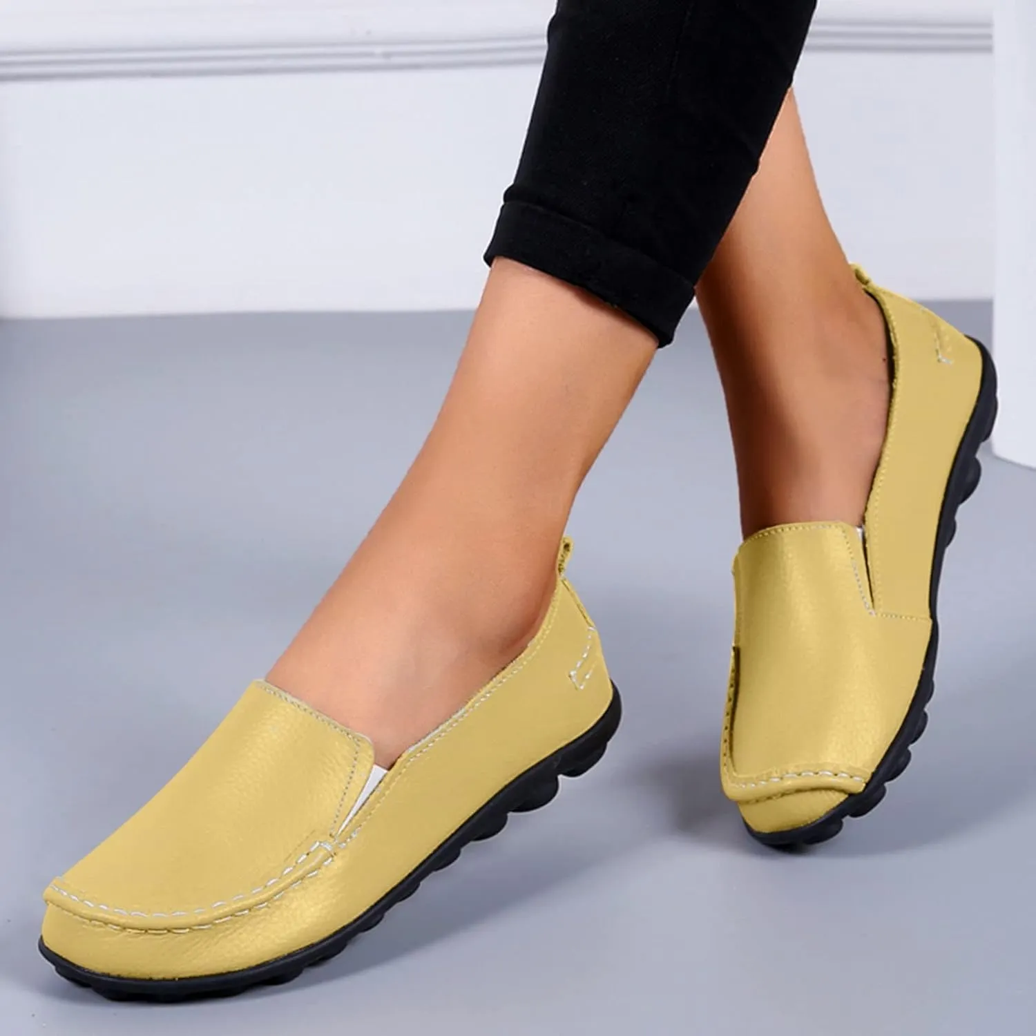 Womens Flats Fashion Slip On Sneakers Casual Wide Walking Shoe Comfort Orthopedic Shoes Business Casual Shoes