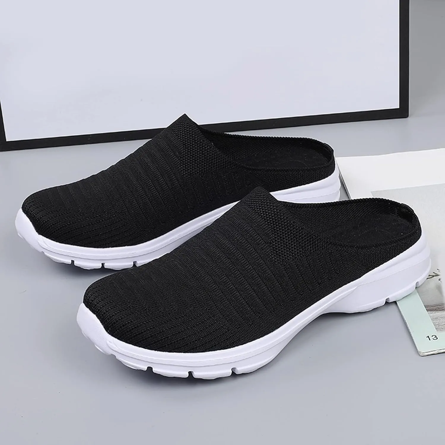 Women's Loafer Flat White Leather Sneakers for Women Hiking Shoes Women Round Toe Slip On Casual Mens Loafers Casual Slip On Black Sneakers for Women