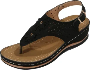 Womens Orthopedic Sandals Comfortable Dressy Flip Flops Beach Dressy Low Wedge Sandal Dressy Summer Heel Arch Support Shoes for Women Wedge Shoes Slip On Dressy Women's Orthotic Shoe