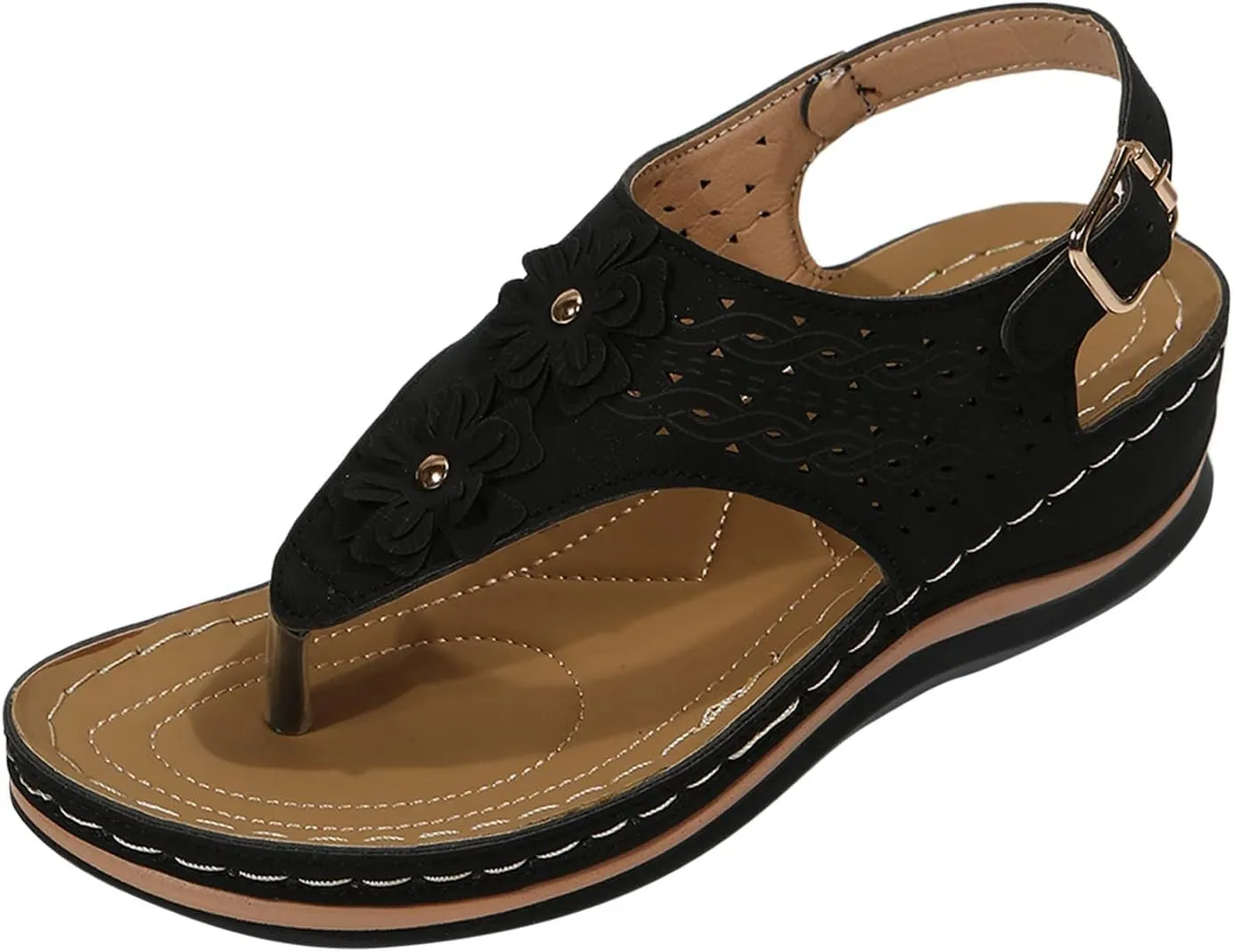 Womens Orthopedic Sandals Comfortable Dressy Flip Flops Beach Dressy Low Wedge Sandal Dressy Summer Heel Arch Support Shoes for Women Wedge Shoes Slip On Dressy Women's Orthotic Shoe