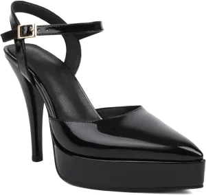 Women's Platform Pointed Closed Toe Pumps Ankle Strap Buckle Stiletto High Heels Slingback Concise Cosplay Prom Casual Mary Jane Daily Wear Fashion Business Dress Shoes