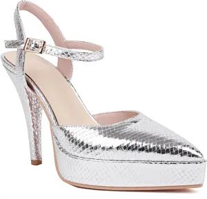 Women's Platform Pointed Closed Toe Pumps Ankle Strap Buckle Stiletto High Heels Slingback Concise Cosplay Prom Casual Mary Jane Daily Wear Fashion Business Dress Shoes