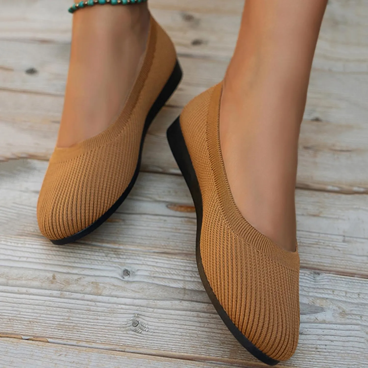Women's Pointed-Toe Ballet Classic Slip-On Breathable Dress Casual Shoe for Men