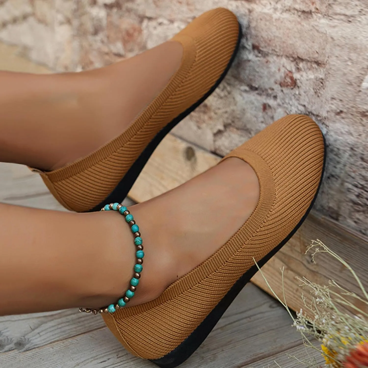 Women's Pointed-Toe Ballet Classic Slip-On Breathable Dress Casual Shoe for Men