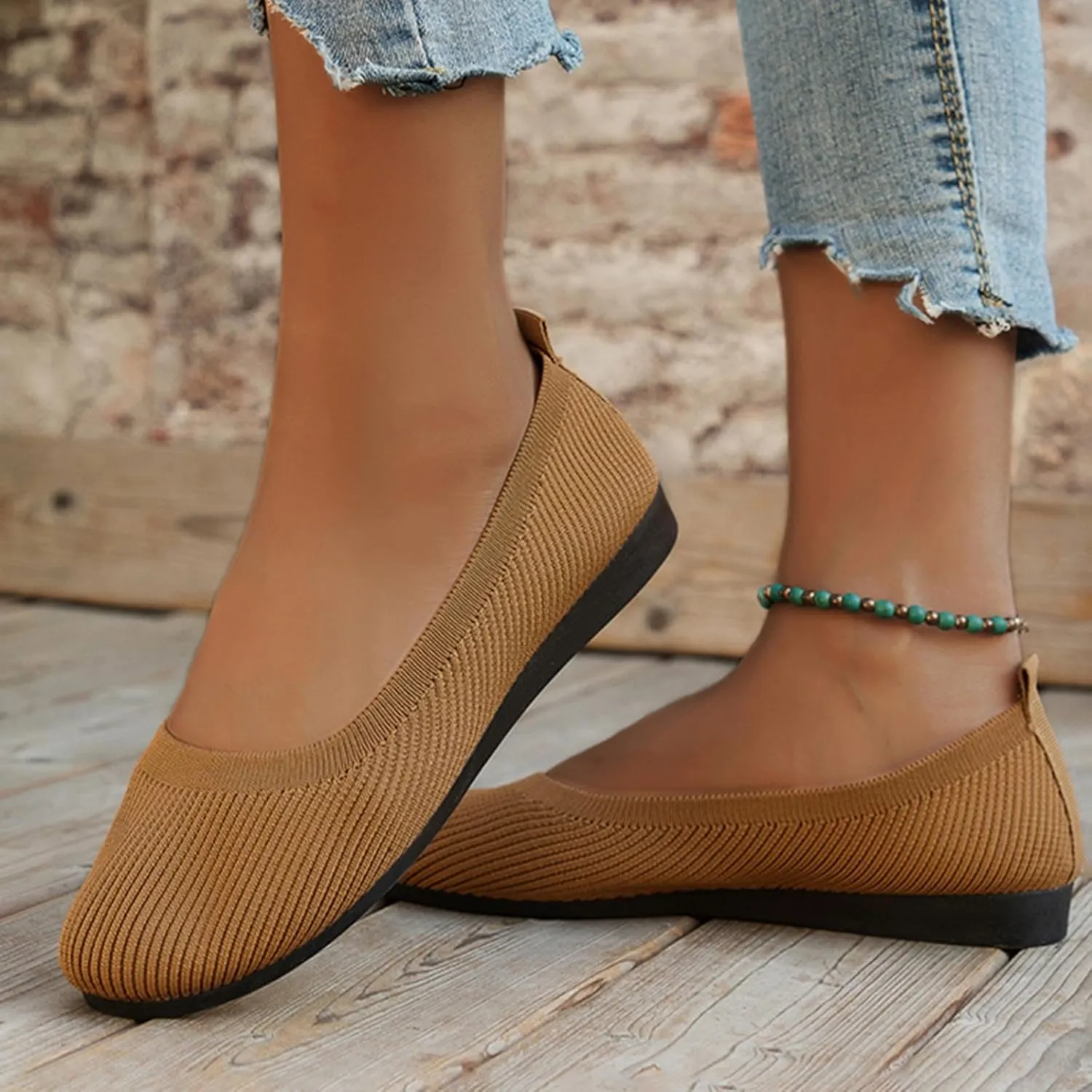 Women's Pointed-Toe Ballet Classic Slip-On Breathable Dress Casual Shoe for Men