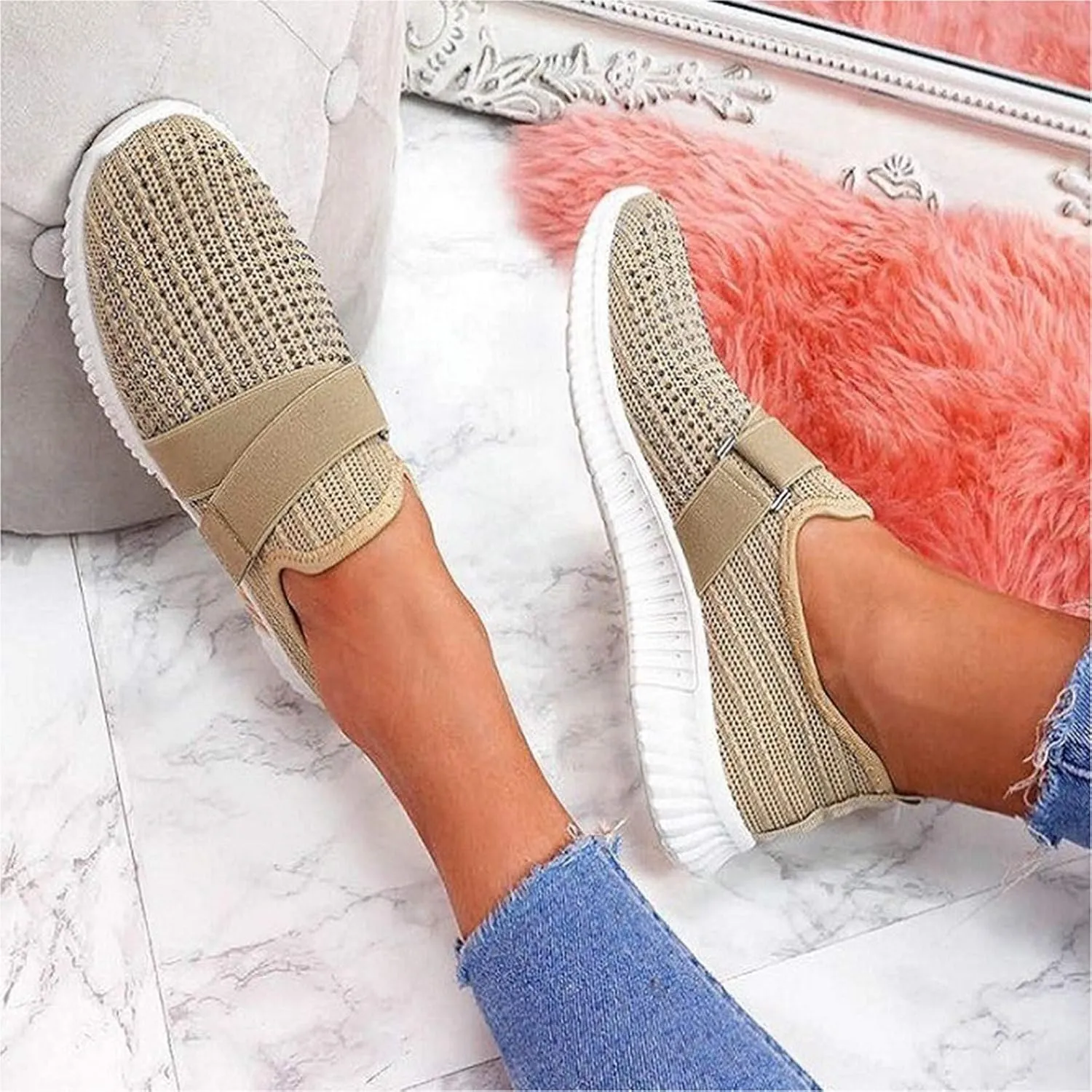 Womens Shoes Sneakers Wide Width Senior Womens Slip On Light Weight Walking Shoes Gym Shoes Women Wide Toe Box Sneakers for Womens Zapatos Antideslizante para El Invierno De Mujeres