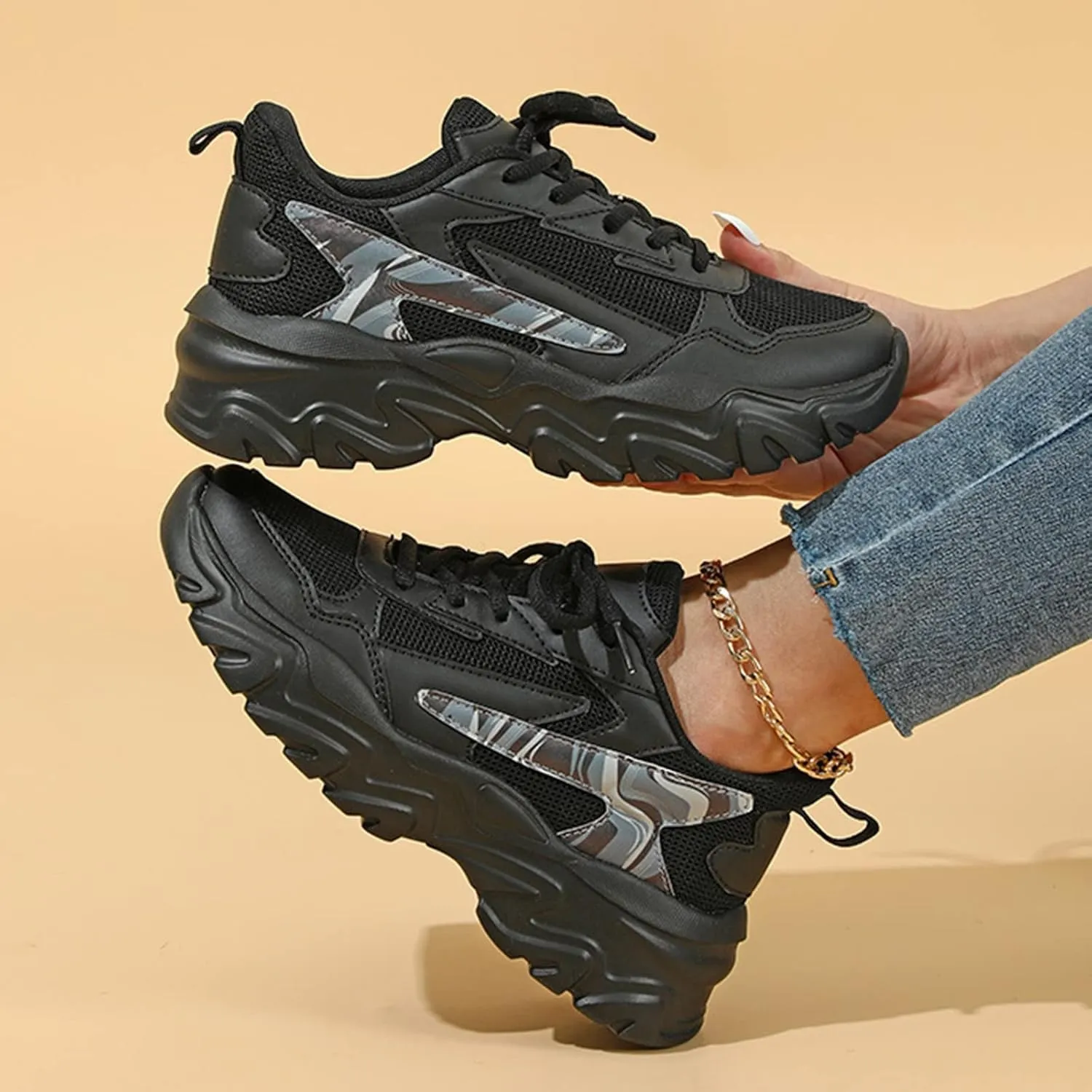 Womens Shoes Sneakers Wide Width Zapatos Antiderrapantes para Mujer Cocina Canvas Shoes for Women Black Black Workout Sneakers for Women Womens Black Slip Resistant Tennis Shoes