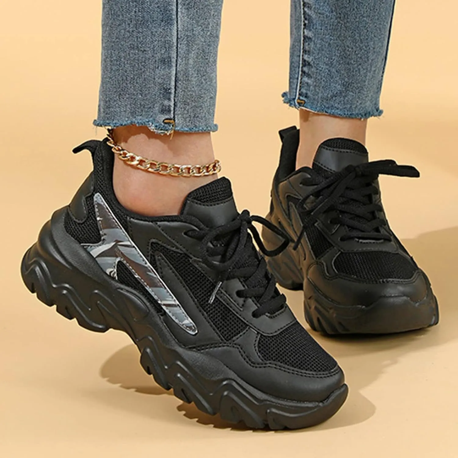 Womens Shoes Sneakers Wide Width Zapatos Antiderrapantes para Mujer Cocina Canvas Shoes for Women Black Black Workout Sneakers for Women Womens Black Slip Resistant Tennis Shoes