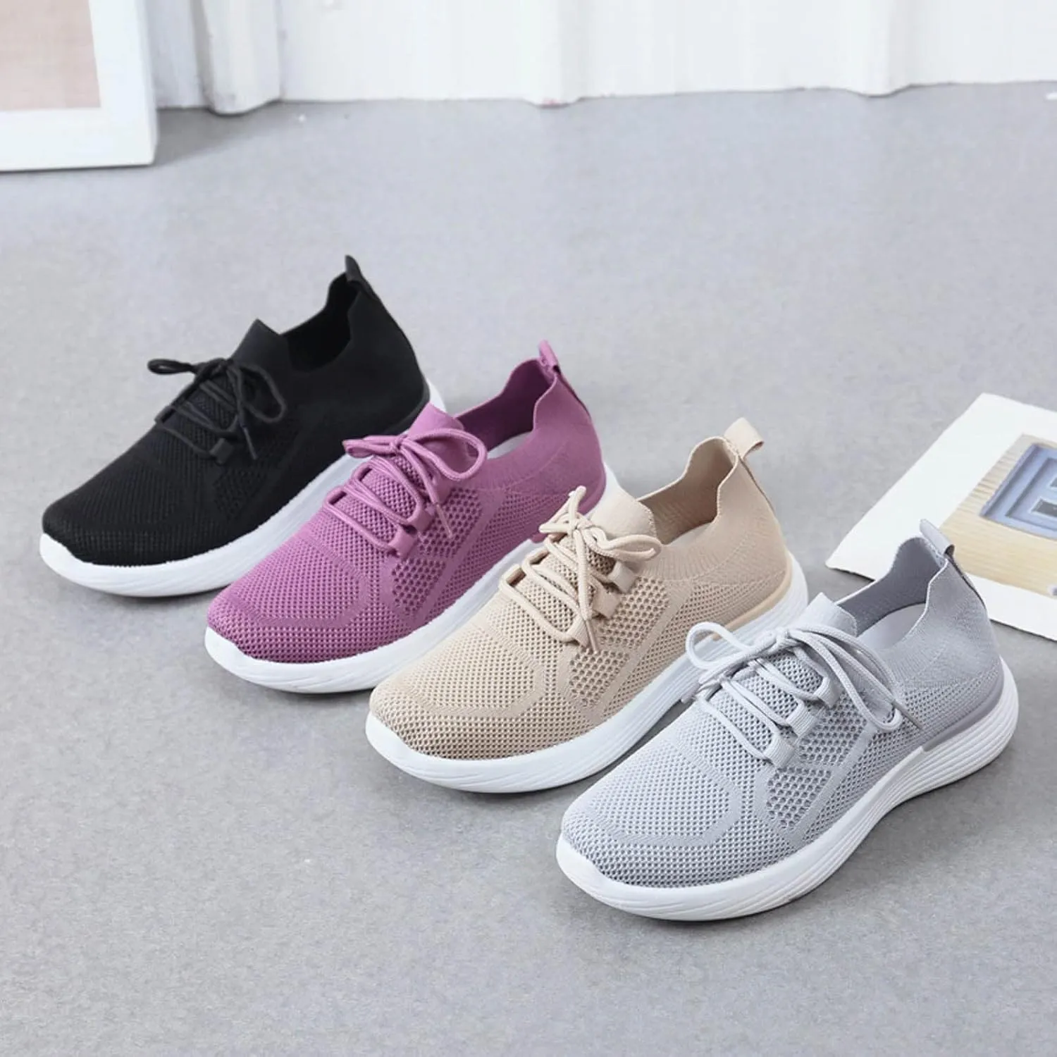 Womens Sneakers Black Sole Black Slip On Tennis Shoes Ladies Canvas Shoes for Women Wide Black Women's Sneakers in White in Wide Width Tenis Antideslizante para Mujer De Cocina para Frio