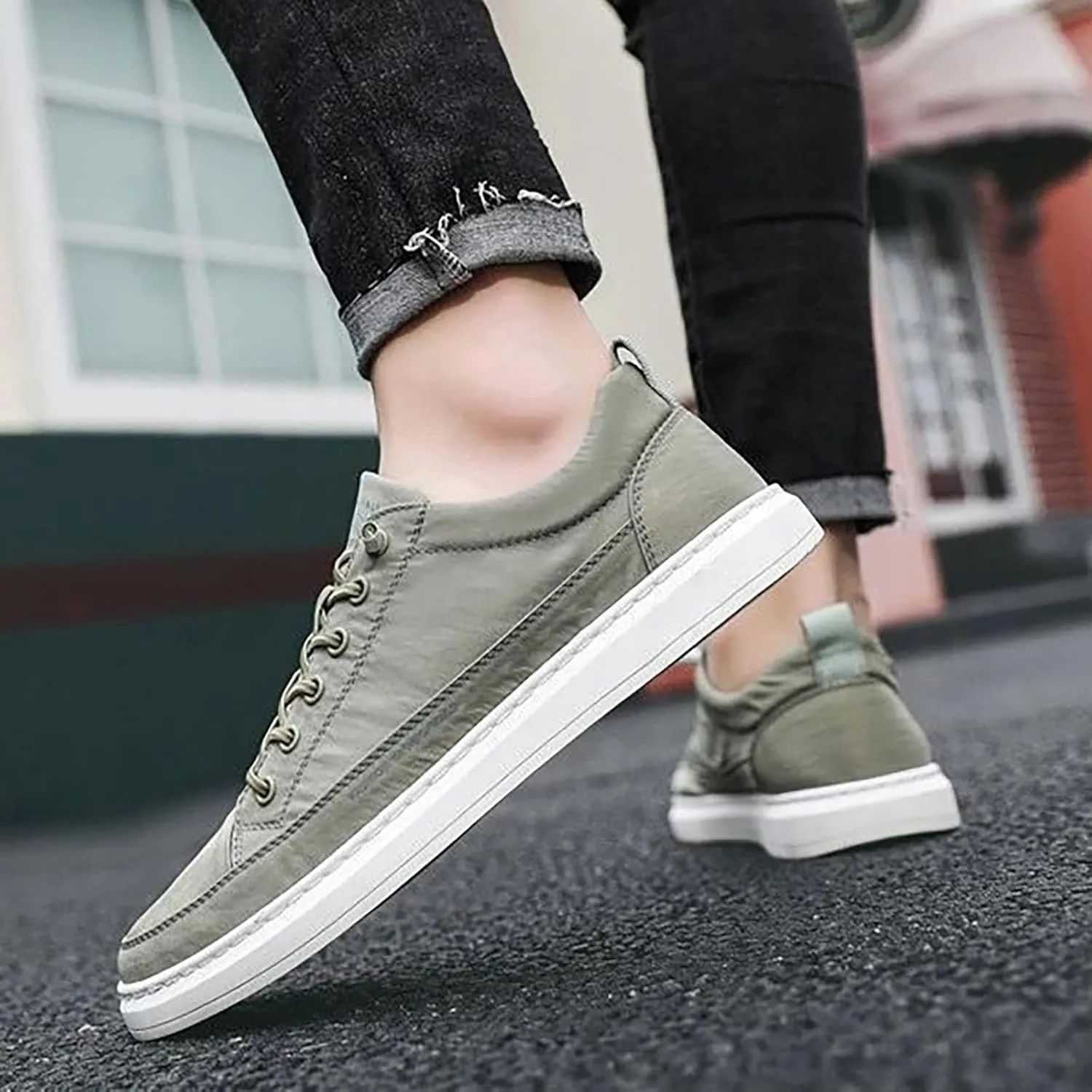 Women's Sneakers in White in Wide Width Womens Tennis Shoes Slip On Casual Shoes Round Toe Slip On Casual Men's Loafers & Slip-Ons Sneakers for Women