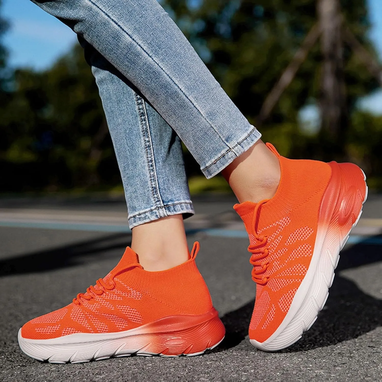Women's Spring and Summer Fashion Solid Color Mesh Lace Up Sneakers Casual Comfortable Womens Size 8 Water Socks