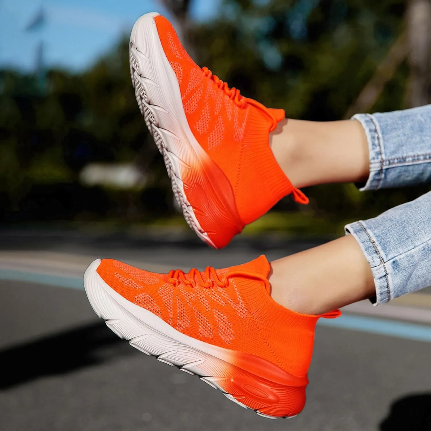 Women's Spring and Summer Fashion Solid Color Mesh Lace Up Sneakers Casual Comfortable Womens Size 8 Water Socks