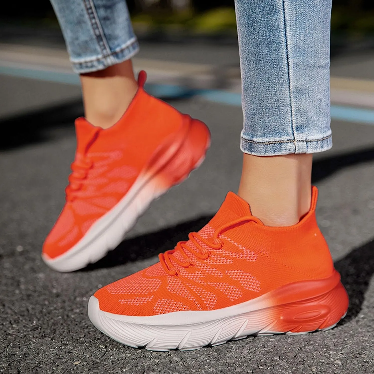 Women's Spring and Summer Fashion Solid Color Mesh Lace Up Sneakers Casual Comfortable Womens Size 8 Water Socks